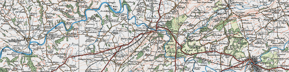 Old map of Billington in 1924