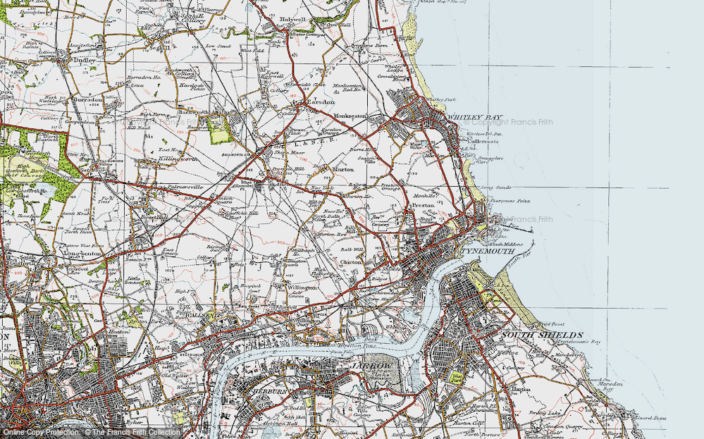Old Map of Billy Mill, 1925 in 1925