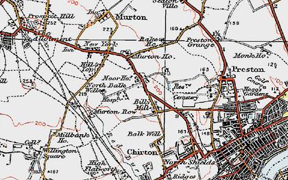 Old map of Billy Mill in 1925