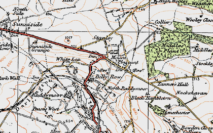 Old map of Billy Row in 1925