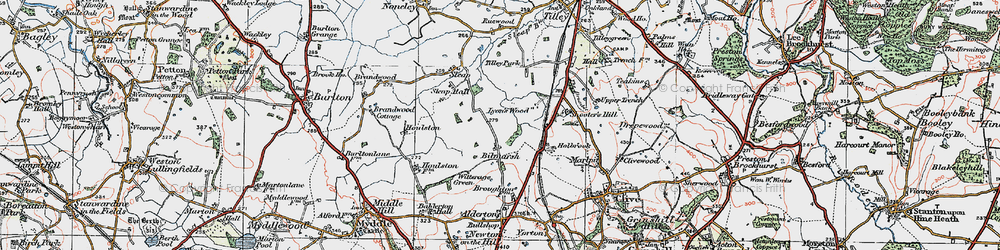 Old map of Bilmarsh in 1921