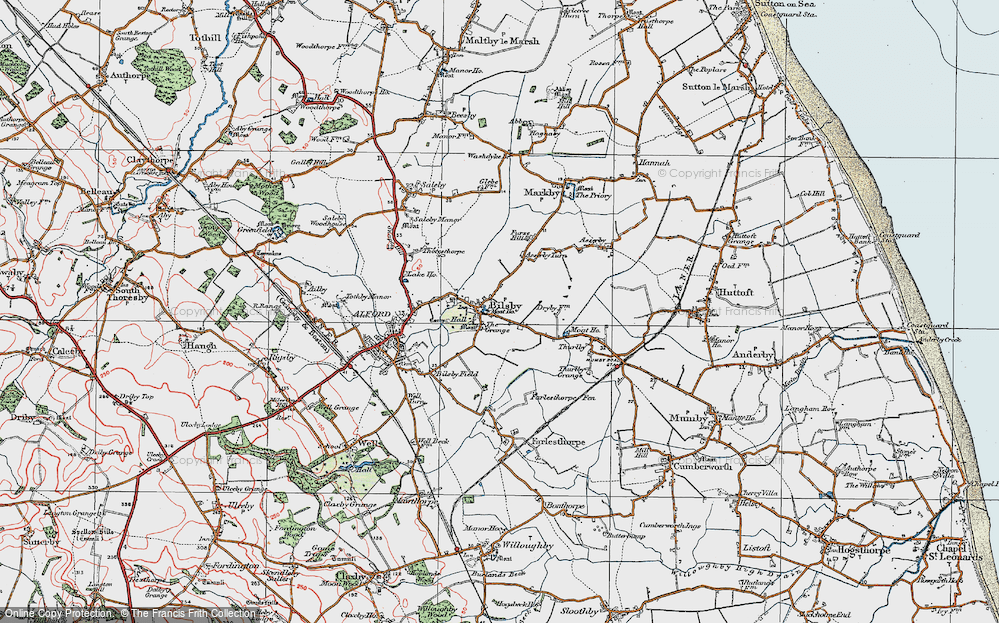 Old Map of Bilsby, 1923 in 1923