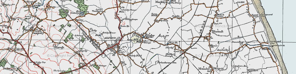 Old map of Bilsby in 1923