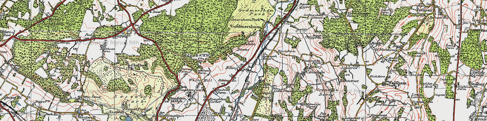 Old map of Bilting in 1921