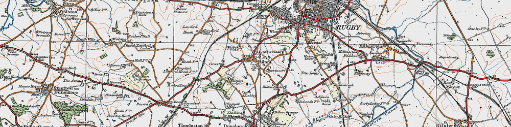 Old map of Bilton in 1919