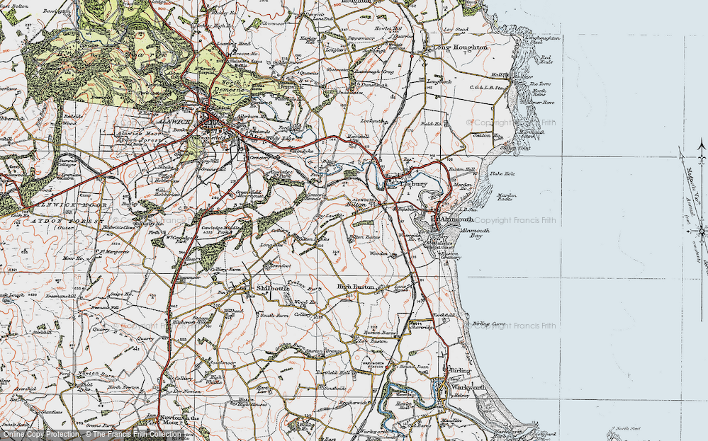Old Map of Historic Map covering Bilton Barns in 1925