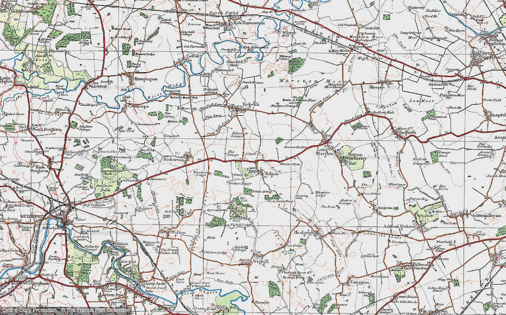 Old Map of Historic Map covering Bilton Grange in 1925