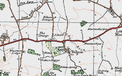 Old map of Bilton in Ainsty in 1925