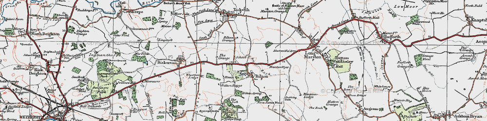 Old map of Bilton Grange in 1925