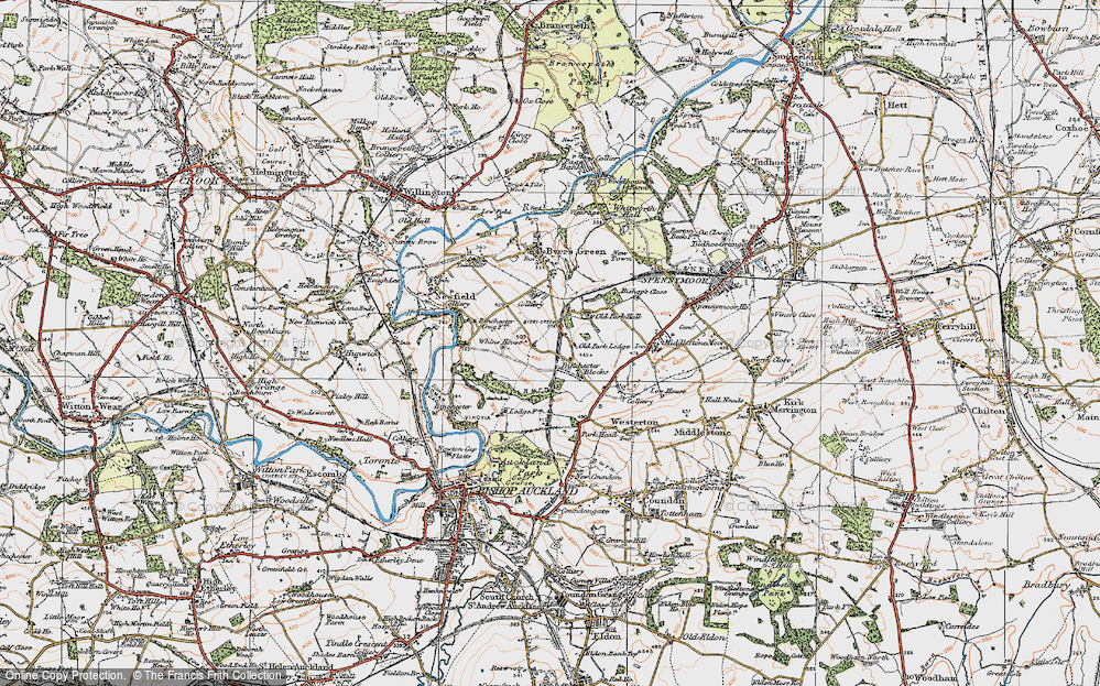 Old Map of Binchester Blocks, 1925 in 1925