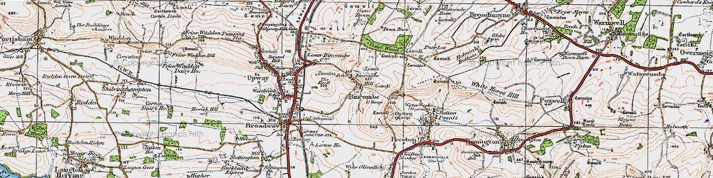 Old map of Bincombe Hill in 1919