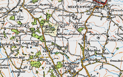 Old map of Bindon in 1919