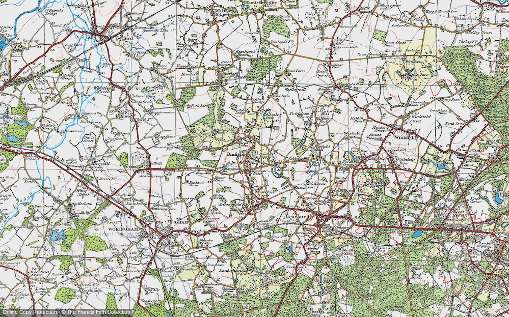 Old Map of Binfield, 1919 in 1919