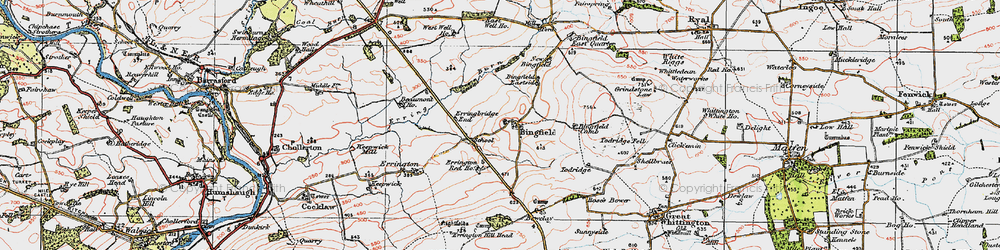 Old map of Todridge Fell in 1925