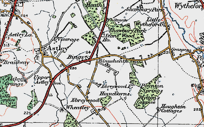 Old map of Bings Heath in 1921