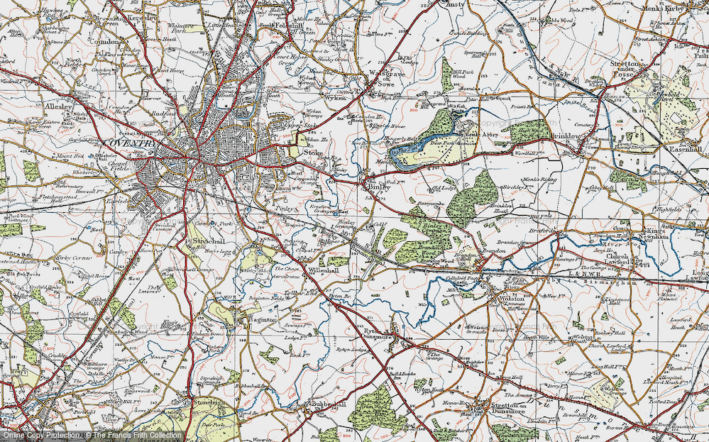 Old Map of Binley, 1920 in 1920