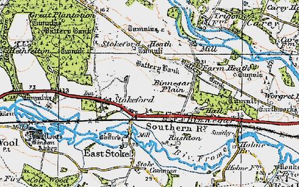 Old map of Binnegar in 1919