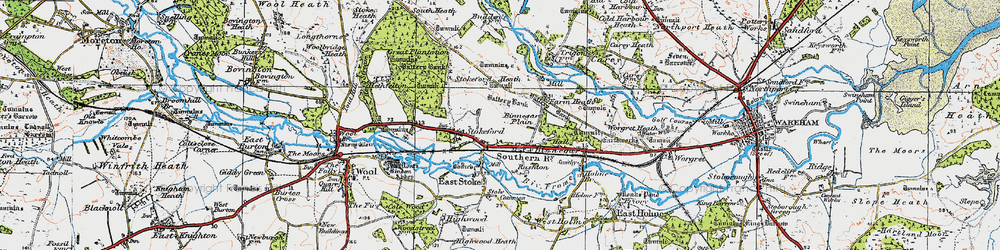 Old map of Binnegar Plain in 1919