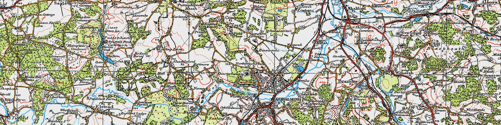 Old map of Binscombe in 1920