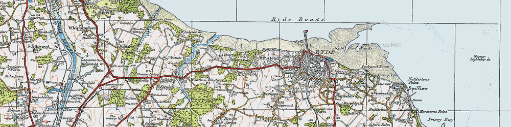 Old map of Binstead in 1919