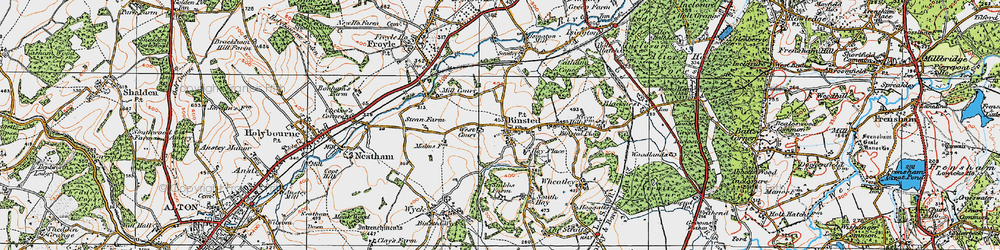 Old map of Binsted in 1919