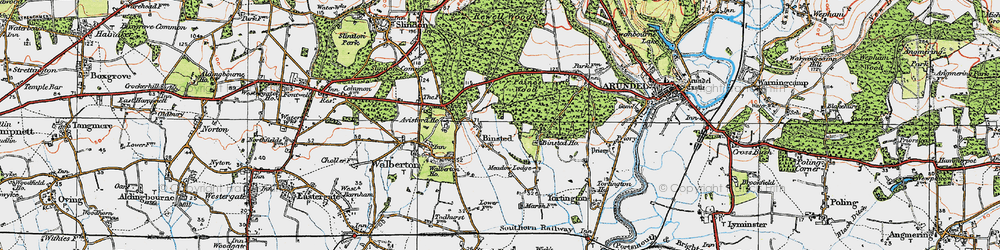 Old map of Binsted in 1920