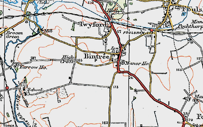 Old map of Bintree Woods in 1921