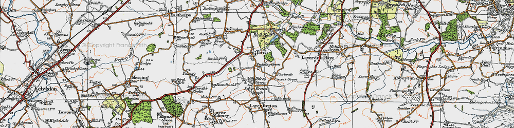Old map of Birch in 1921