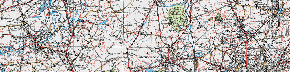 Old map of Birch in 1924