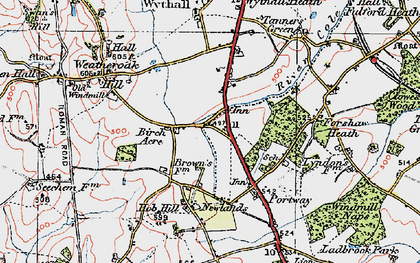 Old map of Birch Acre in 1919