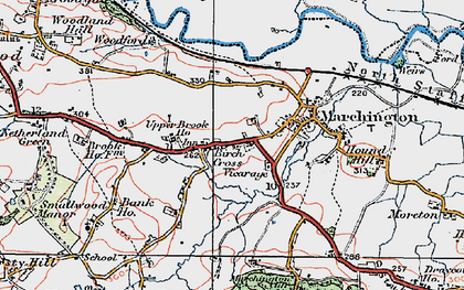 Old map of Birch Cross in 1921