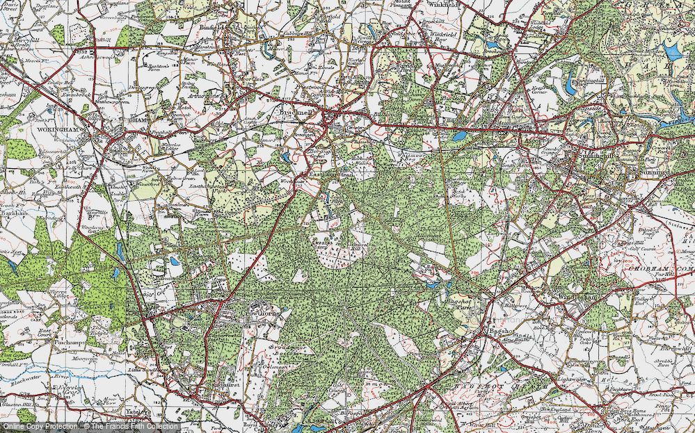 Old Map of Historic Map covering Beeches Way in 1919