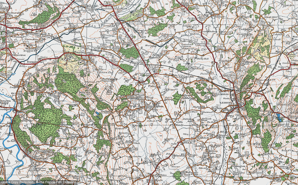 Old Map of Historic Map covering Brainge in 1920