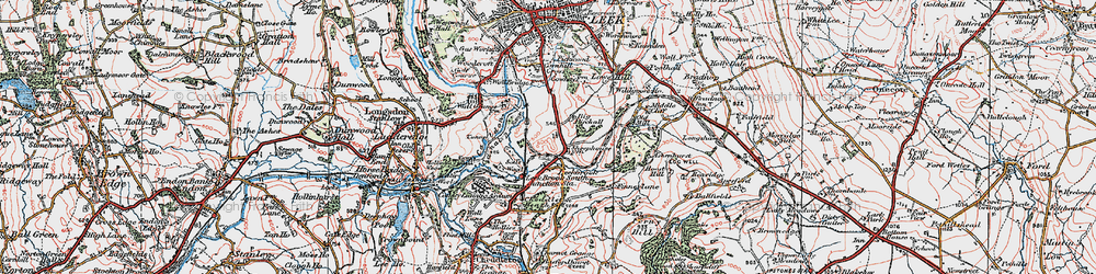 Old map of Birchall in 1923