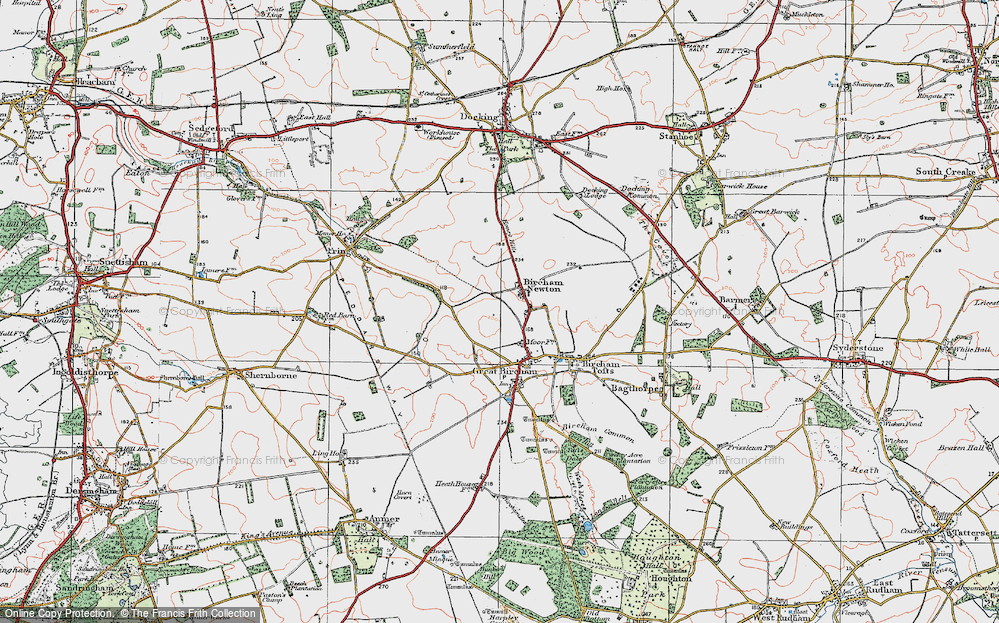 Old Map of Bircham Newton, 1921 in 1921