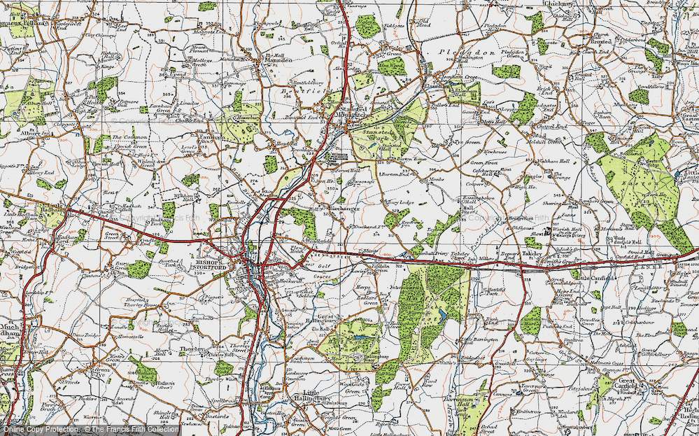 Old Map of Historic Map covering Blacklands in 1919