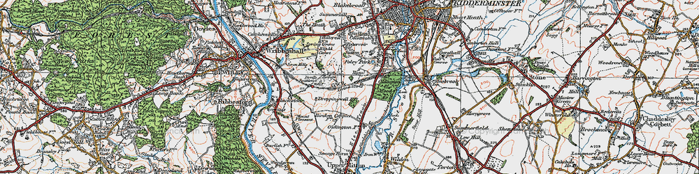 Old map of Birchen Coppice in 1921