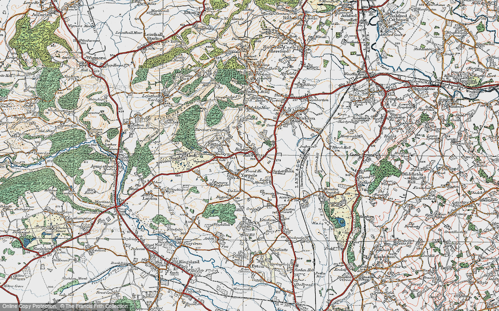 Old Map of Bircher, 1920 in 1920