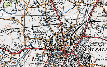 Old map of Birchills in 1921