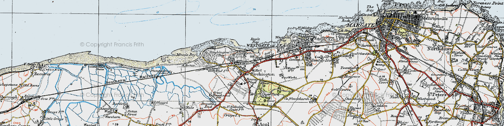 Old map of Birchington in 1920