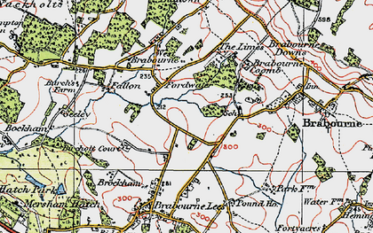 Old map of Bircholt Forstal in 1921