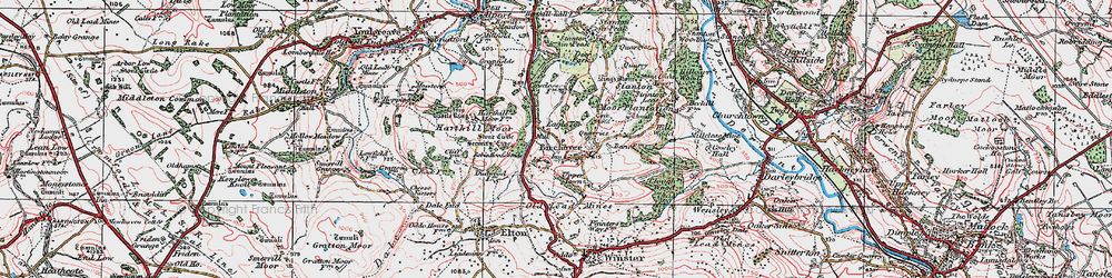 Old map of Birchover in 1923