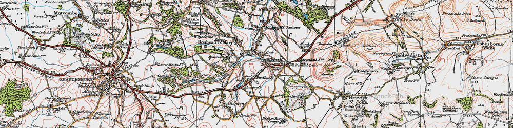 Old map of Birdbush in 1919