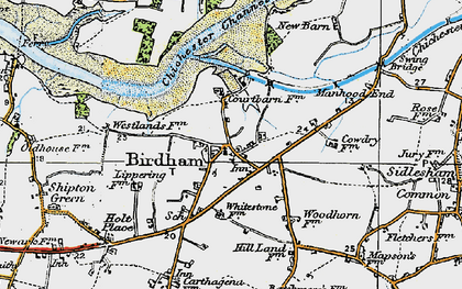 Old map of Birdham in 1919