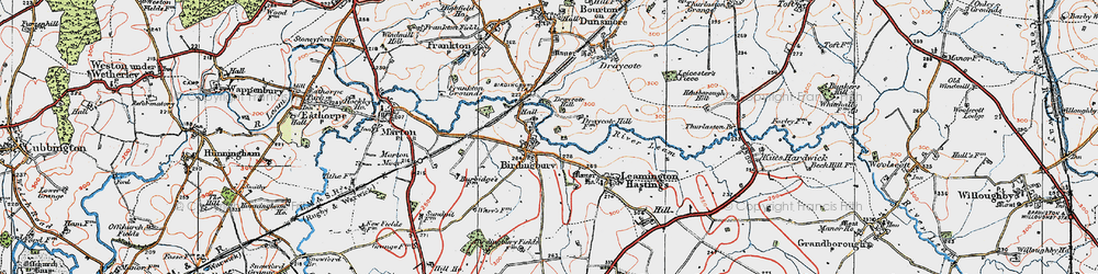 Old map of Birdingbury in 1919
