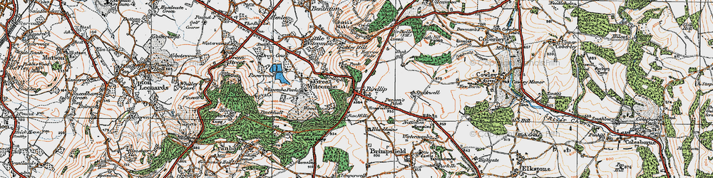 Old map of Birdlip in 1919