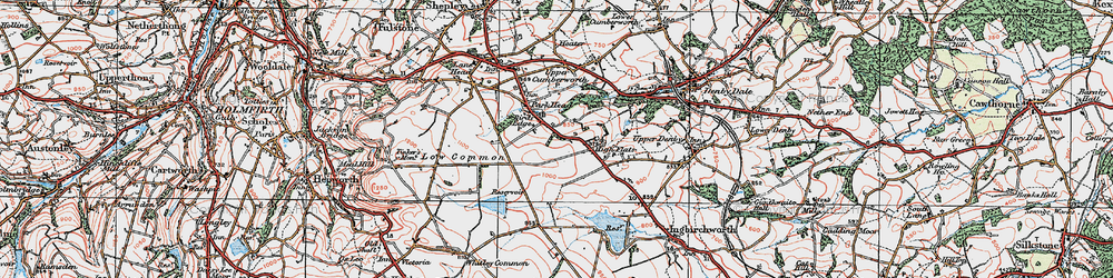 Old map of Broadstone Resr in 1924