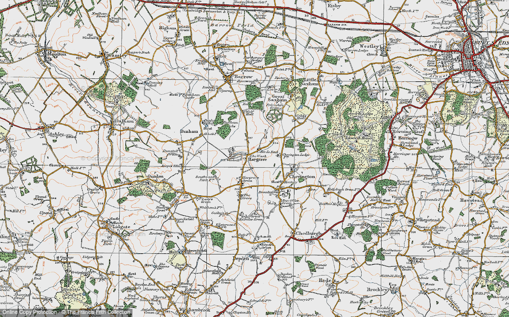 Old Map of Birds End, 1921 in 1921