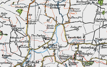 Old map of Birds Green in 1919