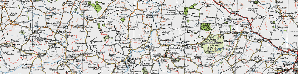 Old map of Birds Green in 1919